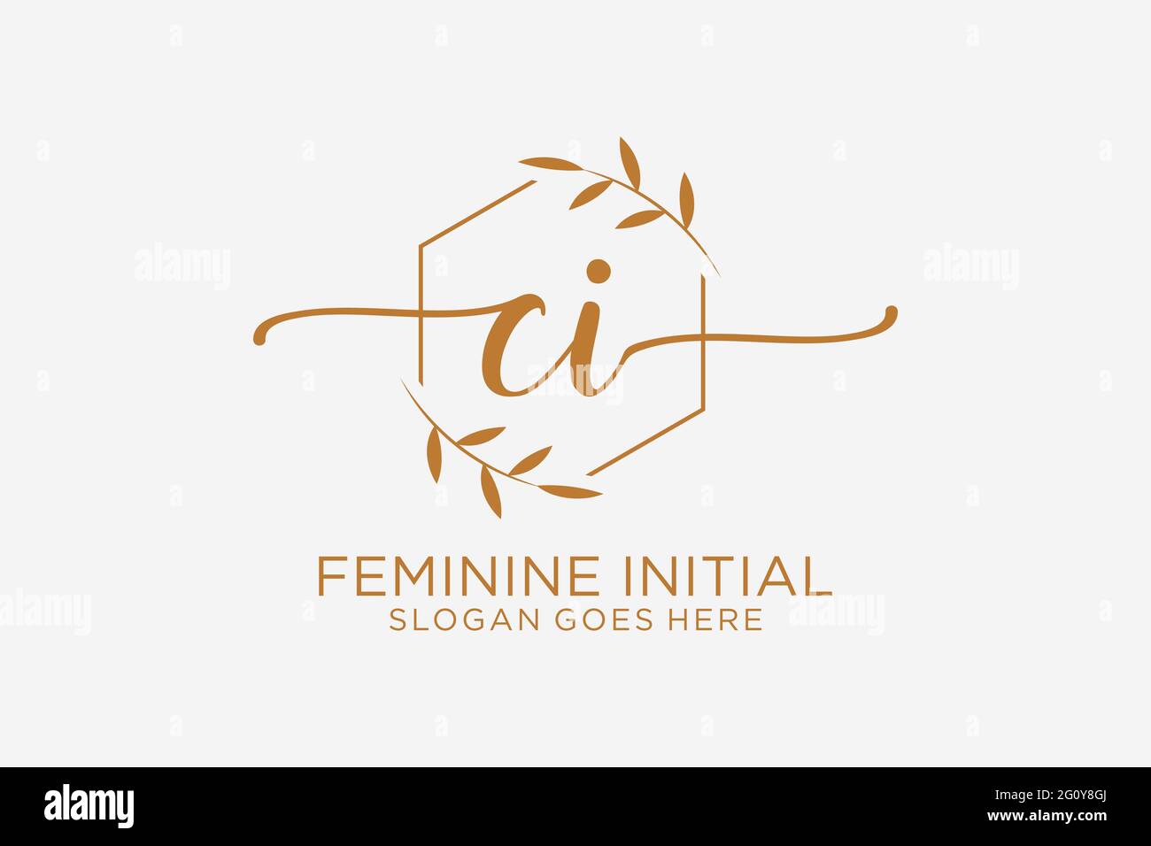 CI beauty monogram and elegant logo design handwriting logo of initial ...