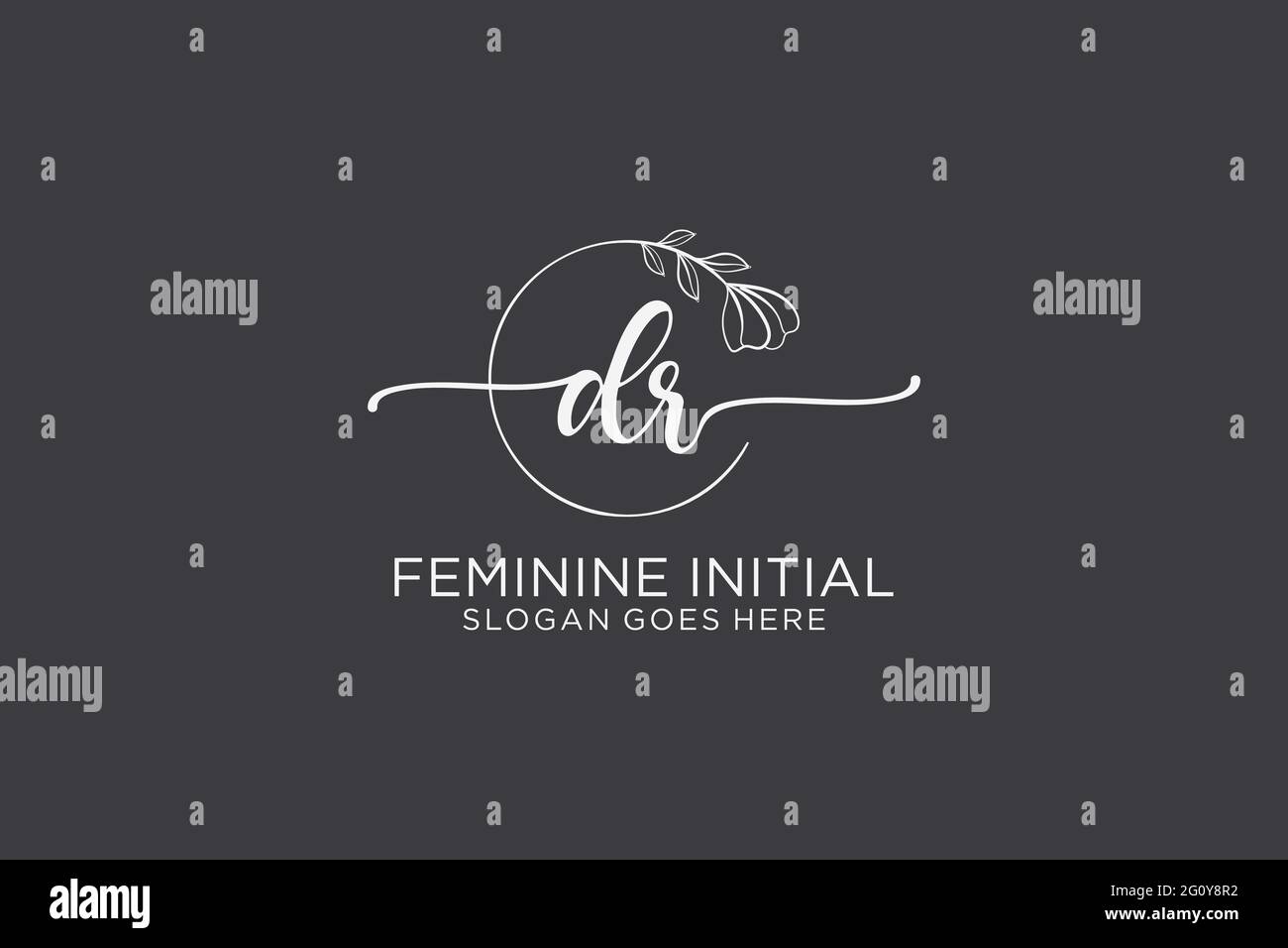DR beauty monogram and elegant logo design handwriting logo of initial ...