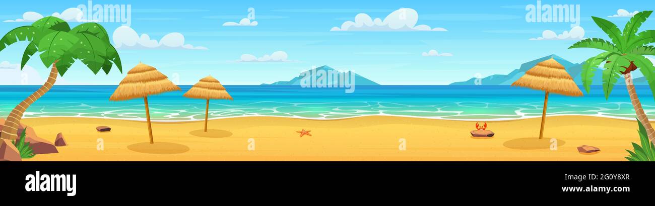 Sea panorama. Tropical beach Stock Vector Image & Art - Alamy