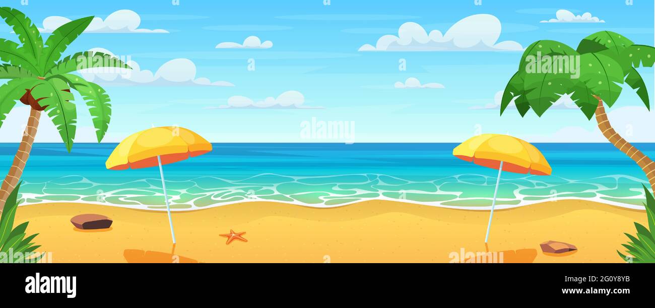 Sea panorama. Tropical beach Stock Vector Image & Art - Alamy