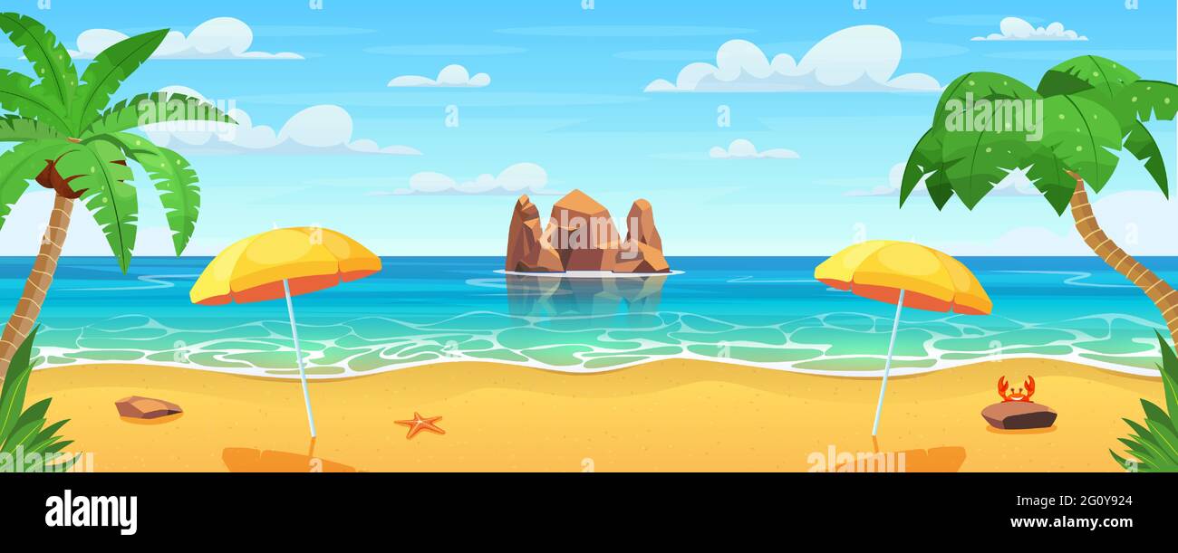 Sea panorama. Tropical beach Stock Vector Image & Art - Alamy