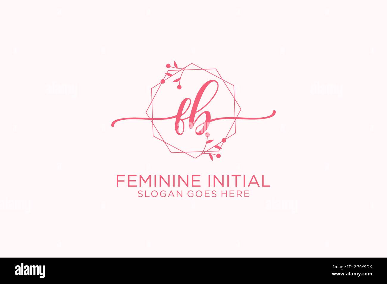 FB beauty monogram and elegant logo design handwriting logo of initial ...