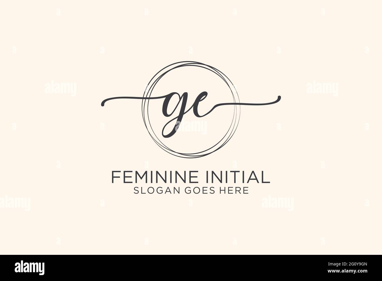 GE beauty monogram and elegant logo design handwriting logo of initial ...