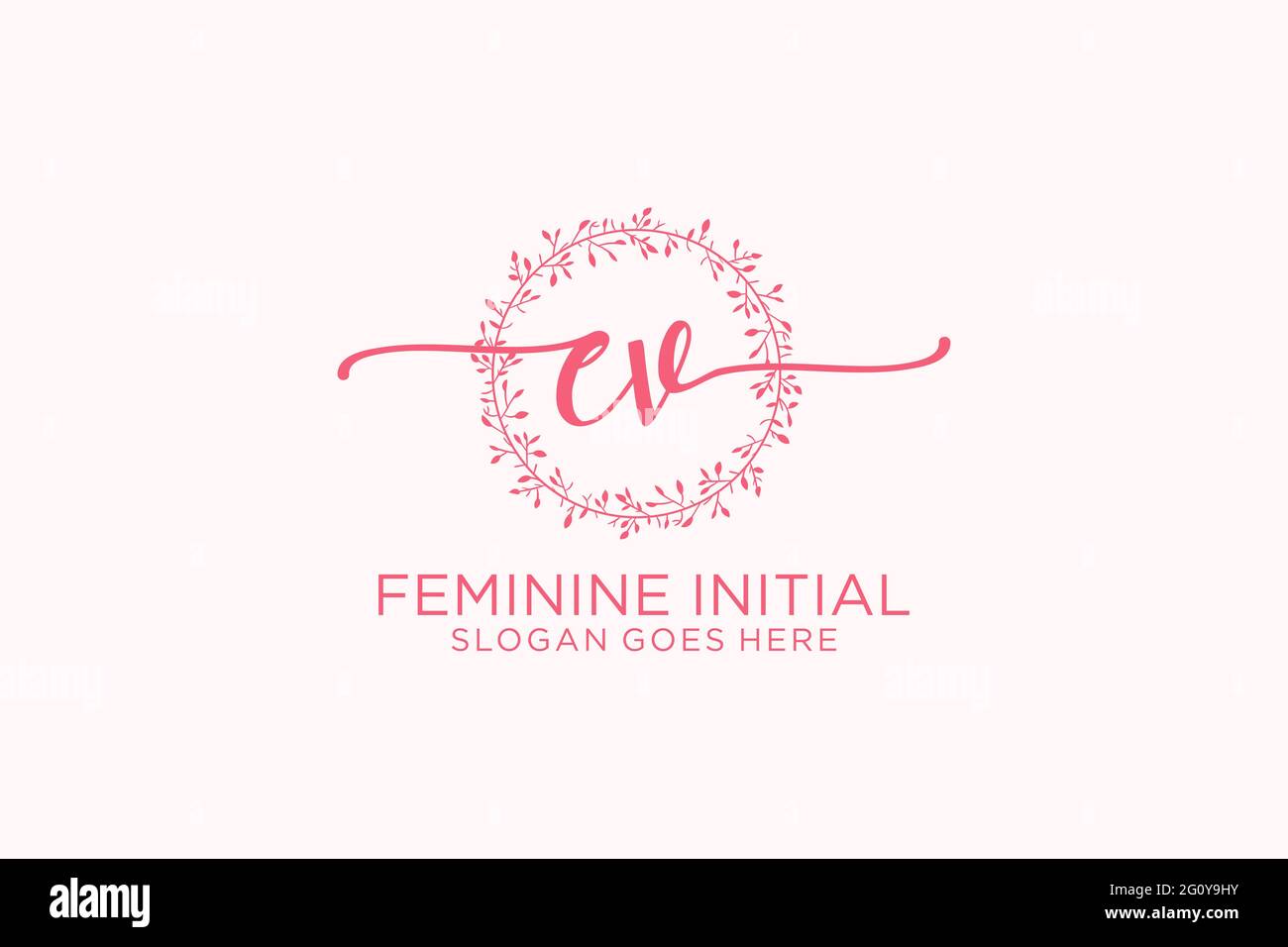 EV beauty monogram and elegant logo design handwriting logo of initial ...
