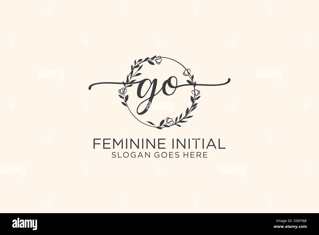 GO beauty monogram and elegant logo design handwriting logo of initial ...