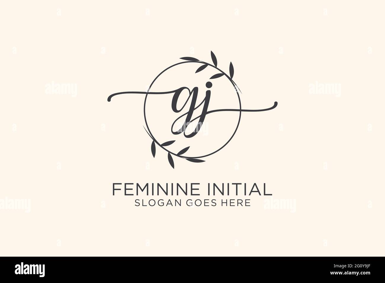 GJ beauty monogram and elegant logo design handwriting logo of initial ...