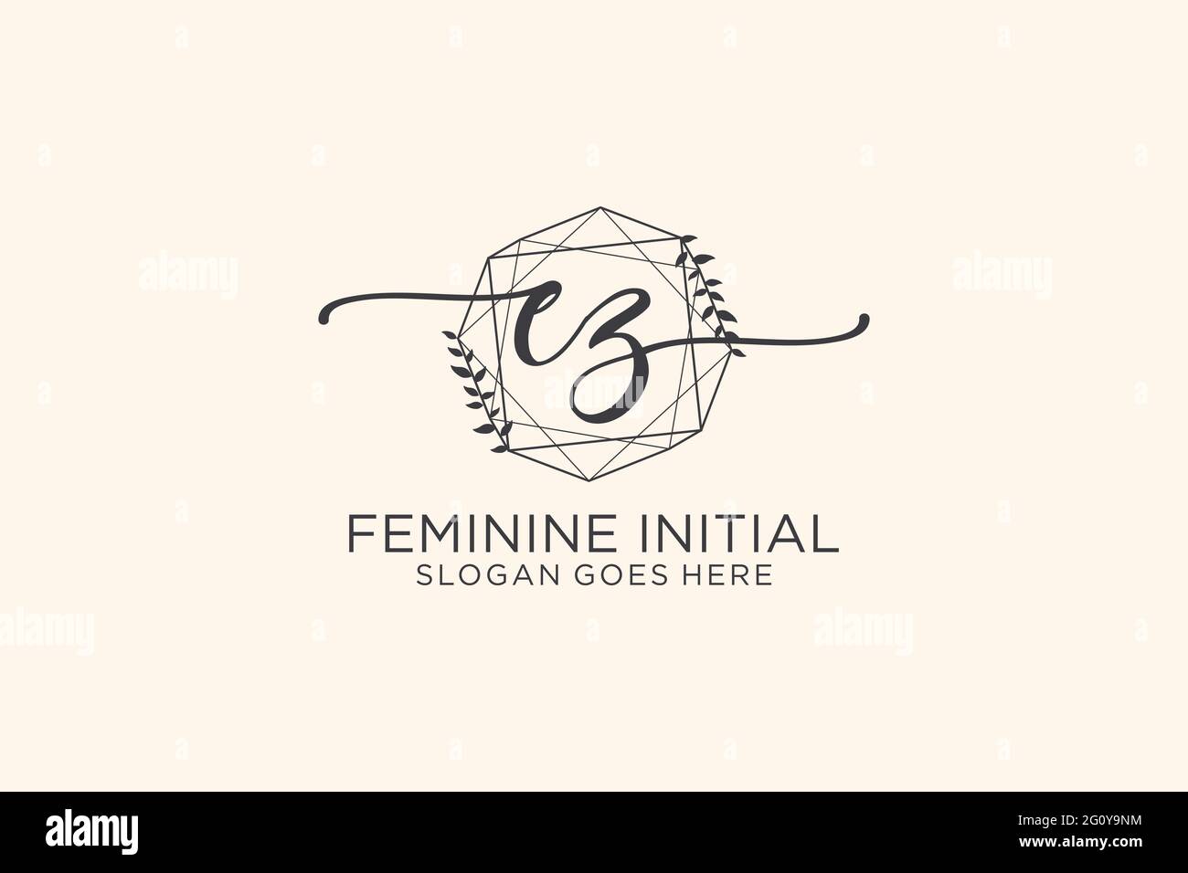 EZ beauty monogram and elegant logo design handwriting logo of initial ...