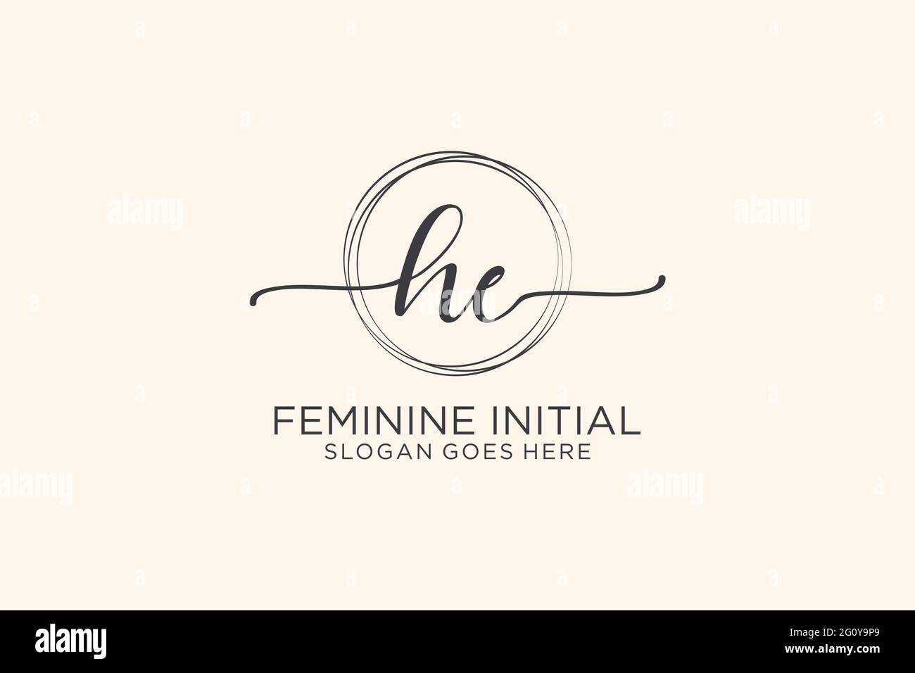 HE beauty monogram and elegant logo design handwriting logo of initial ...