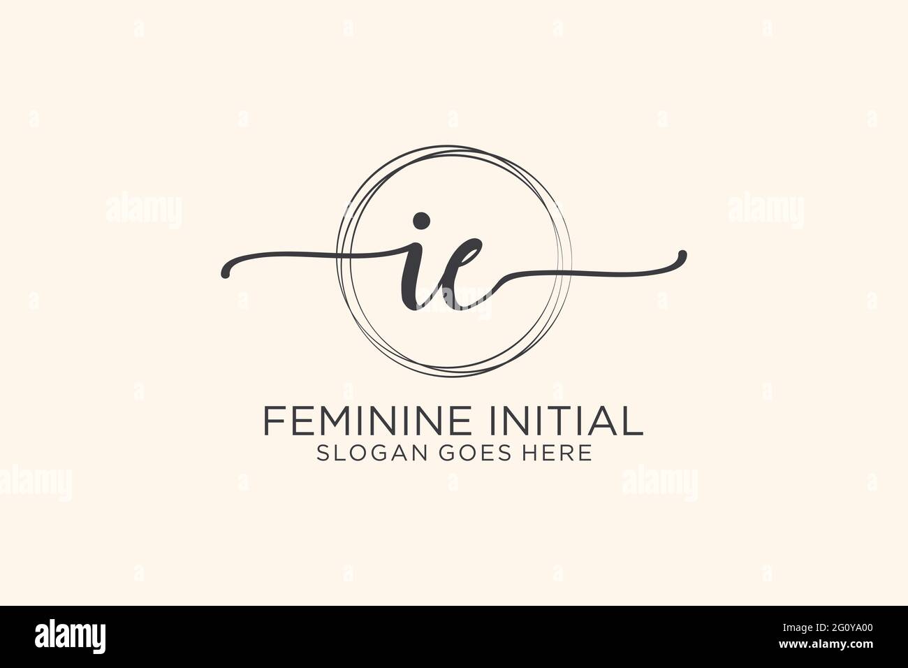 IE beauty monogram and elegant logo design handwriting logo of initial ...