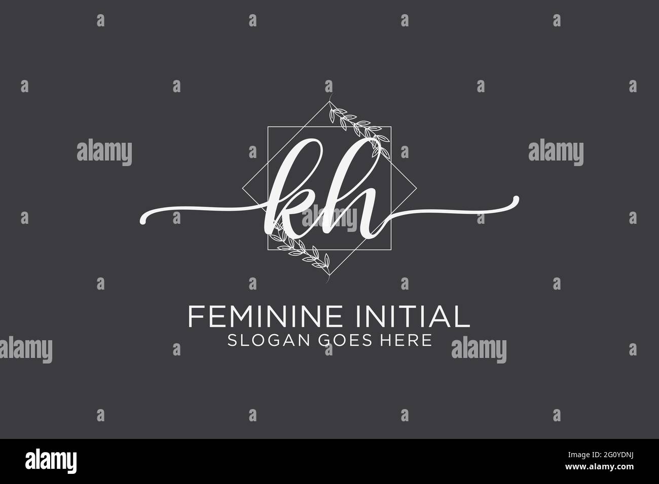 KH beauty monogram and elegant logo design handwriting logo of initial ...