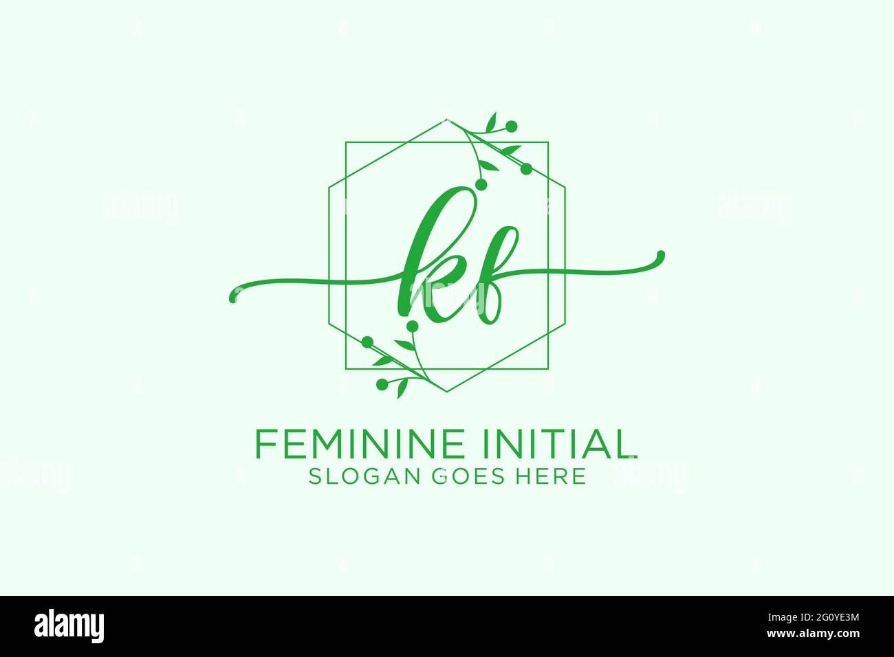 KF beauty monogram and elegant logo design handwriting logo of initial ...