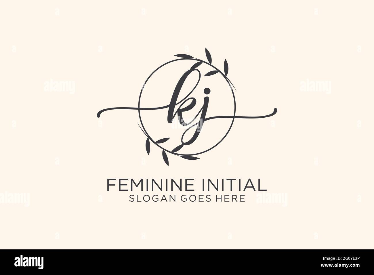 KJ beauty monogram and elegant logo design handwriting logo of initial ...