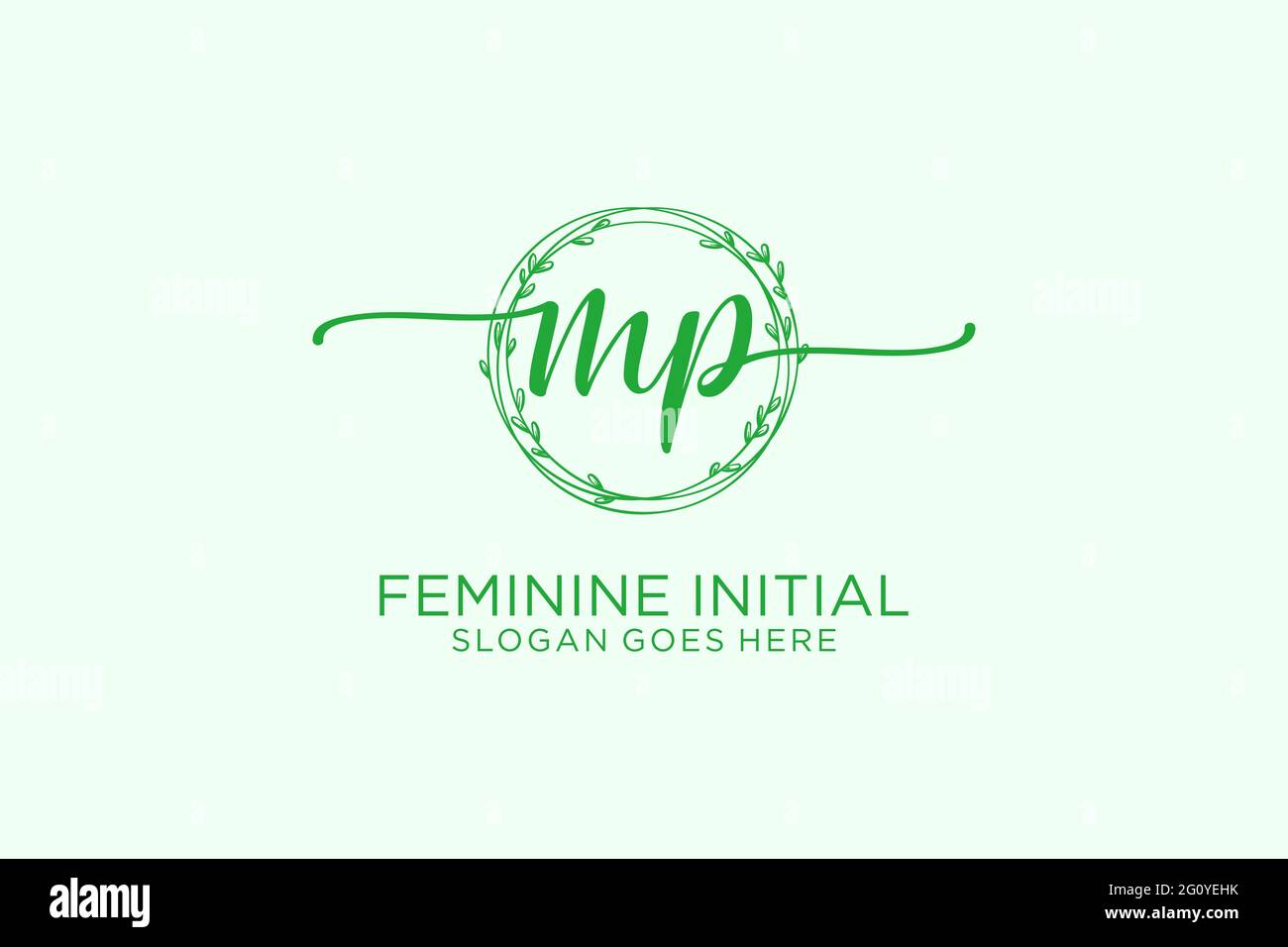 MP beauty monogram and elegant logo design handwriting logo of initial ...