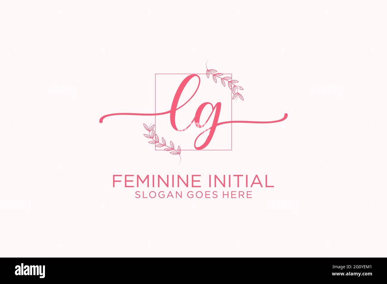 LG beauty monogram and elegant logo design handwriting logo of initial ...
