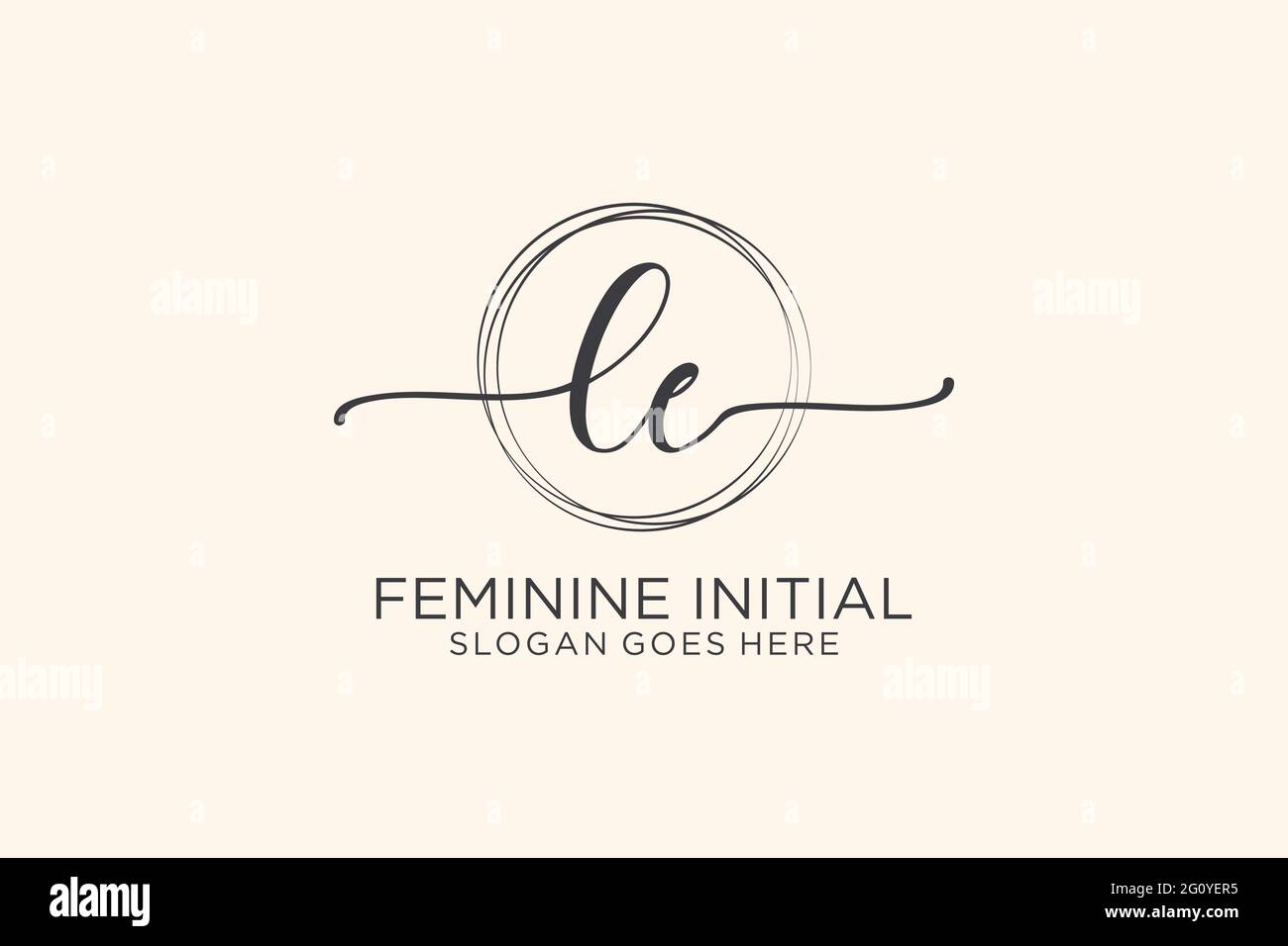 LE beauty monogram and elegant logo design handwriting logo of initial ...