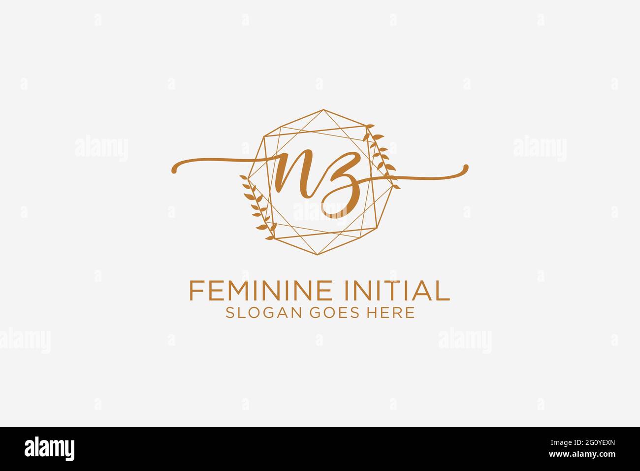 NZ beauty monogram and elegant logo design handwriting logo of initial ...