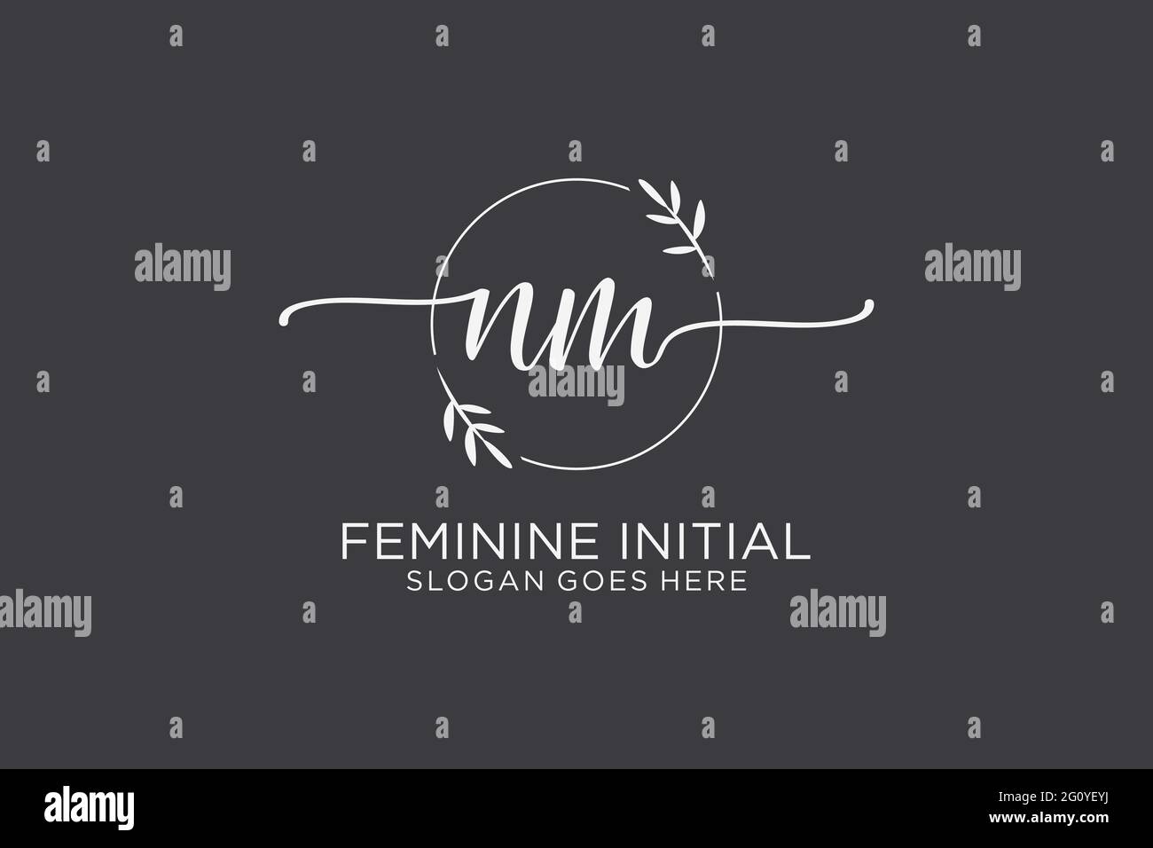 NM beauty monogram and elegant logo design handwriting logo of initial ...