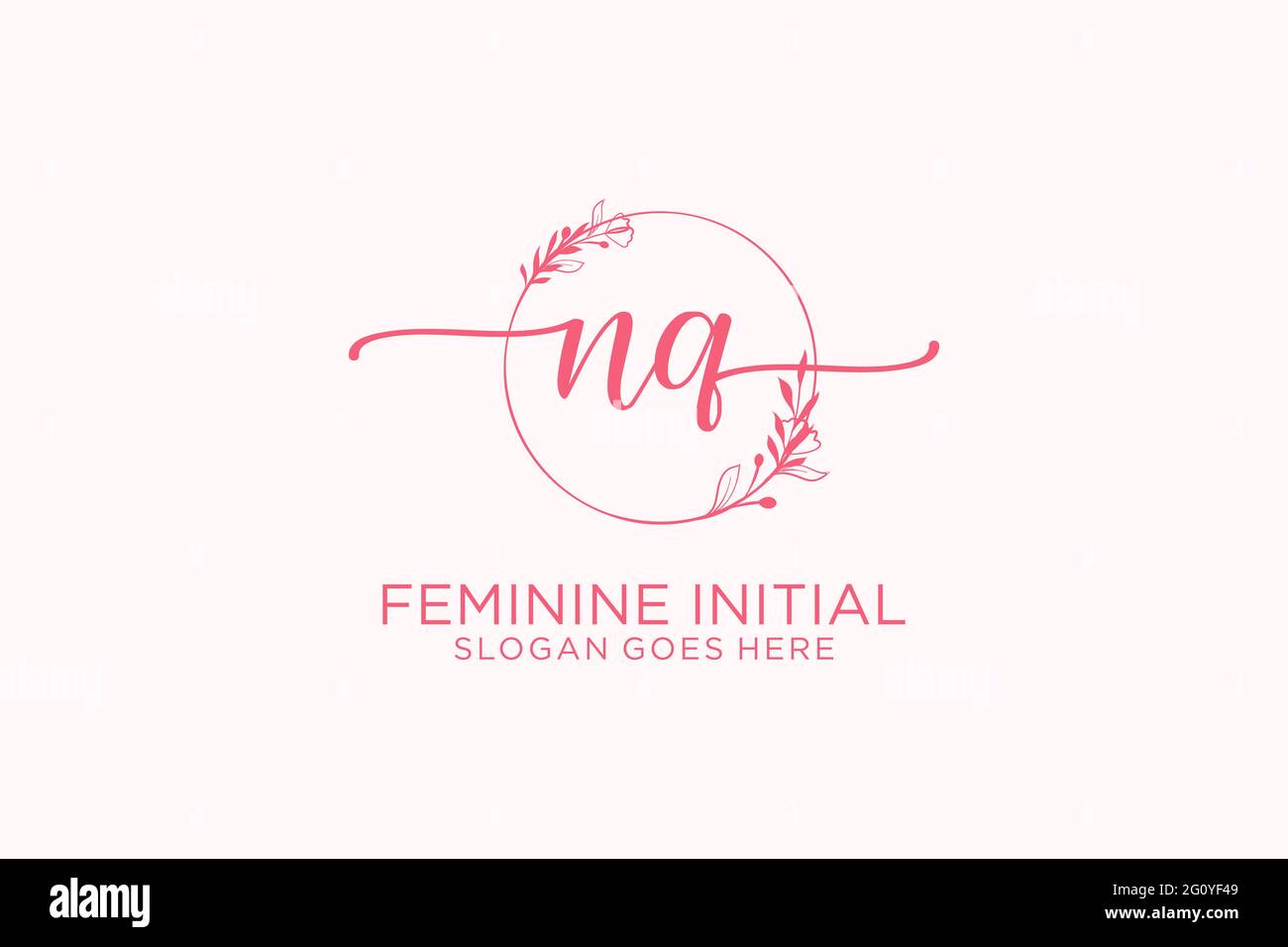 NQ beauty monogram and elegant logo design handwriting logo of initial ...