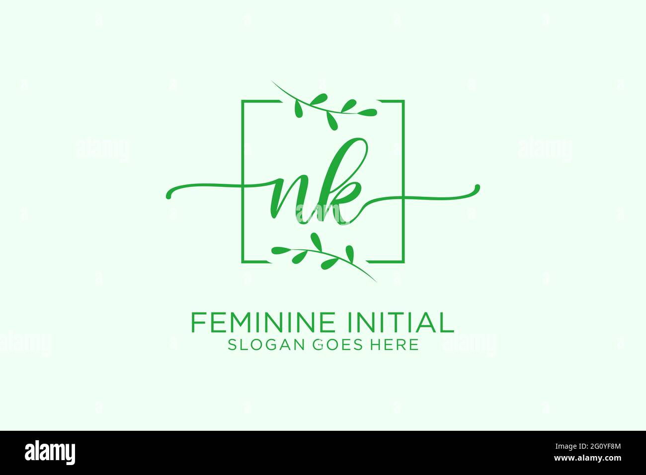 NK beauty monogram and elegant logo design handwriting logo of initial ...