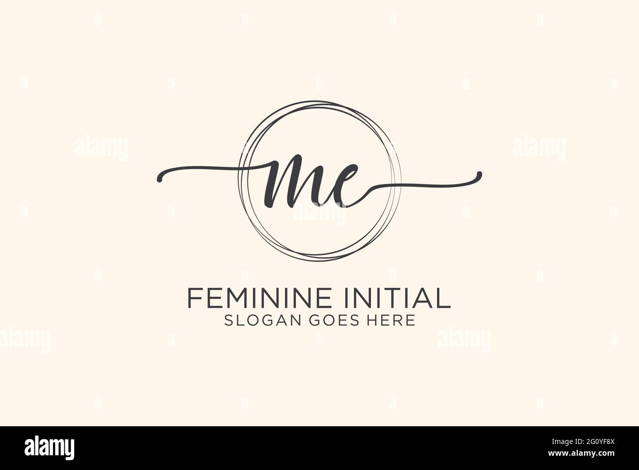 ME beauty monogram and elegant logo design handwriting logo of initial ...