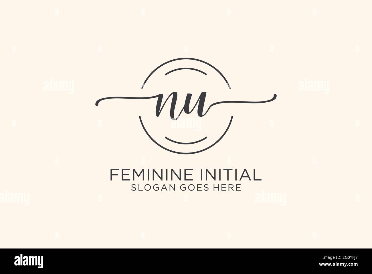 NU beauty monogram and elegant logo design handwriting logo of initial ...