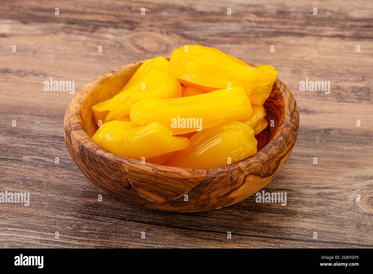 Canned Jackgruit snack in the bowl Stock Photo