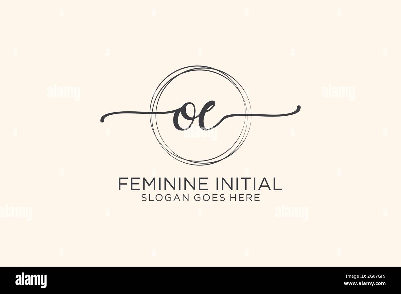 OE beauty monogram and elegant logo design handwriting logo of initial ...