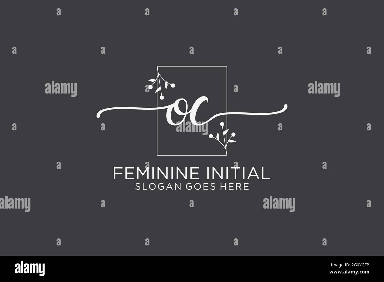 OC beauty monogram and elegant logo design handwriting logo of initial ...
