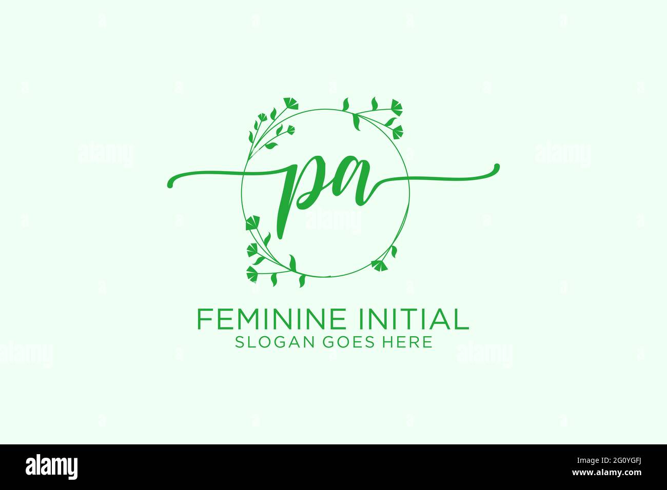 PA beauty monogram and elegant logo design handwriting logo of initial ...