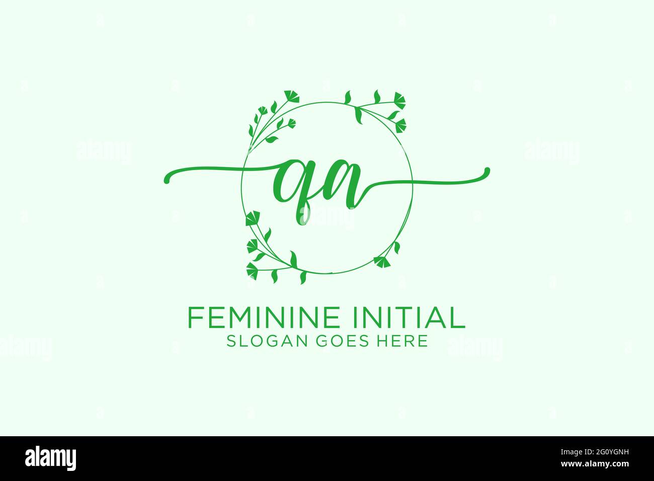 QA beauty monogram and elegant logo design handwriting logo of initial ...