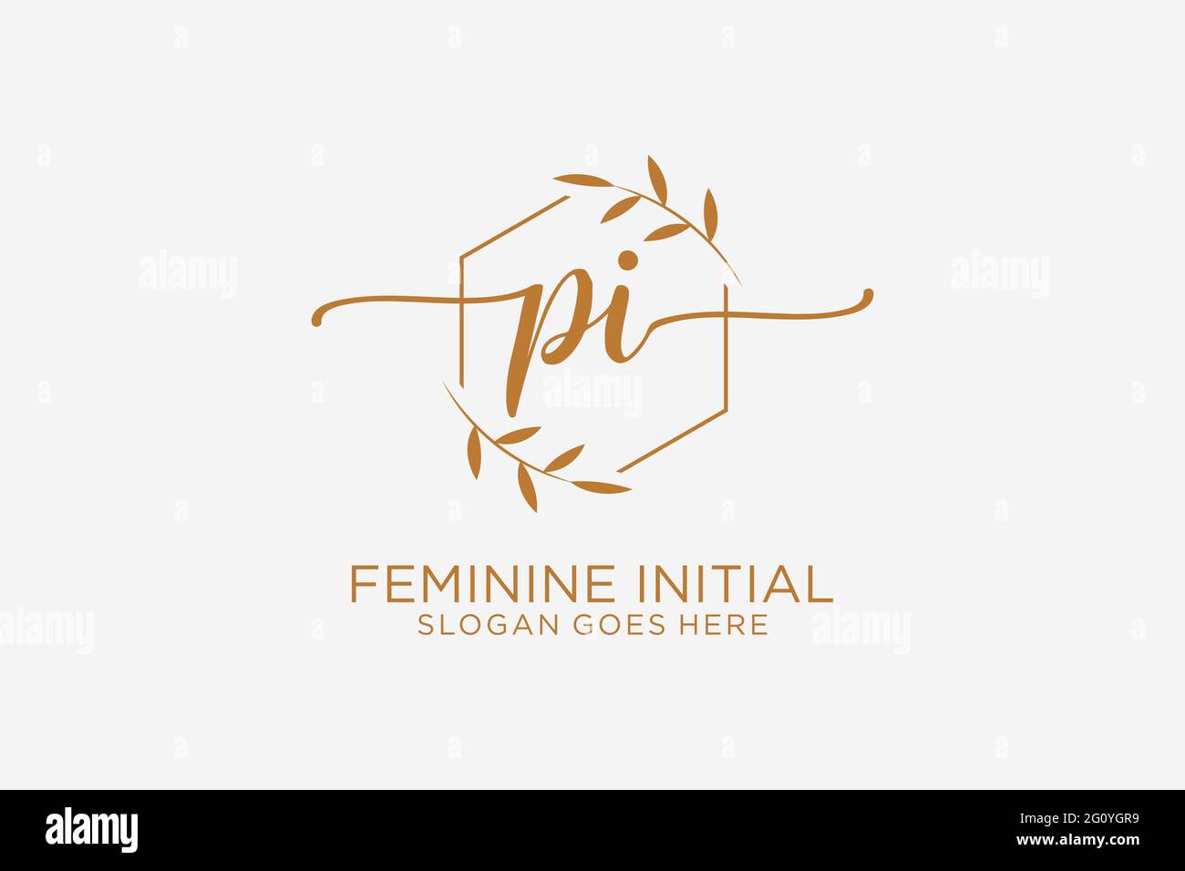 PI beauty monogram and elegant logo design handwriting logo of initial ...