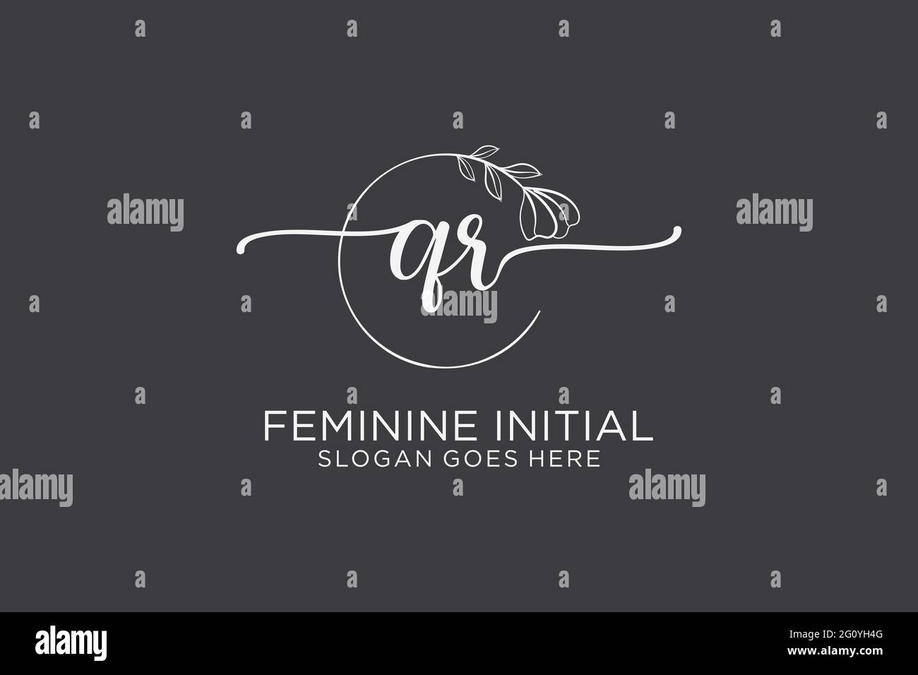 QR beauty monogram and elegant logo design handwriting logo of initial ...