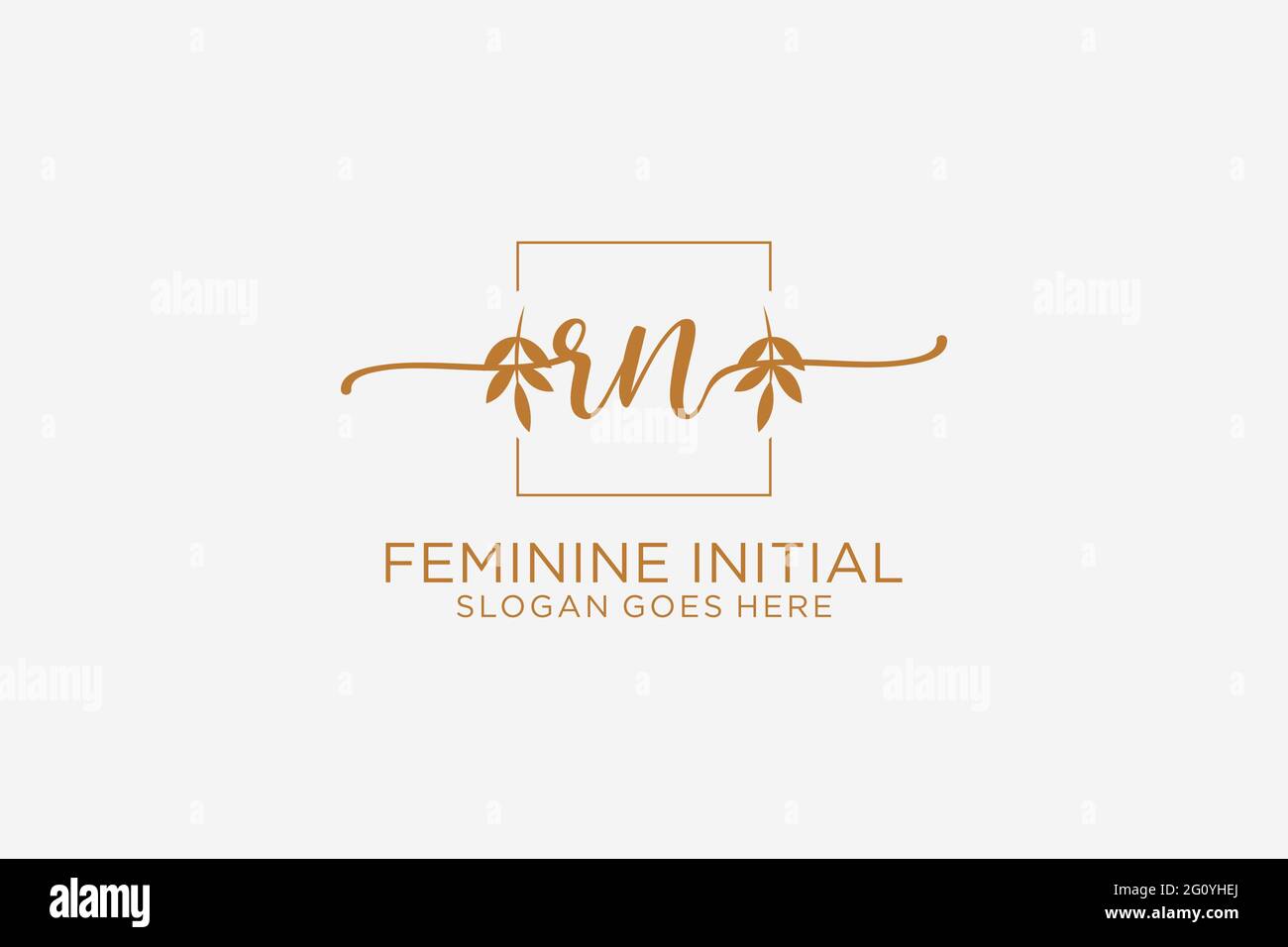 RN beauty monogram and elegant logo design handwriting logo of initial ...