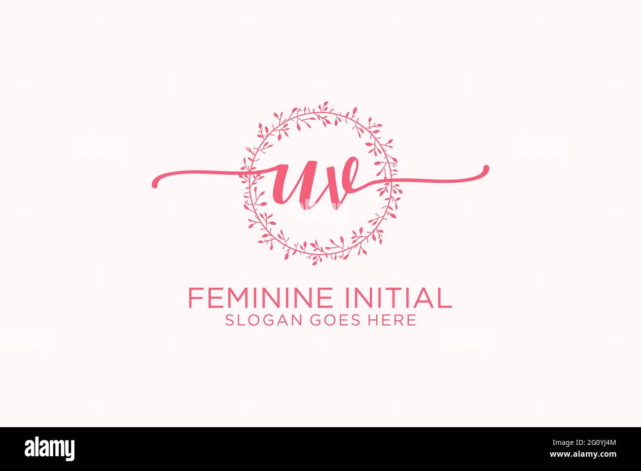 UV beauty monogram and elegant logo design handwriting logo of initial ...
