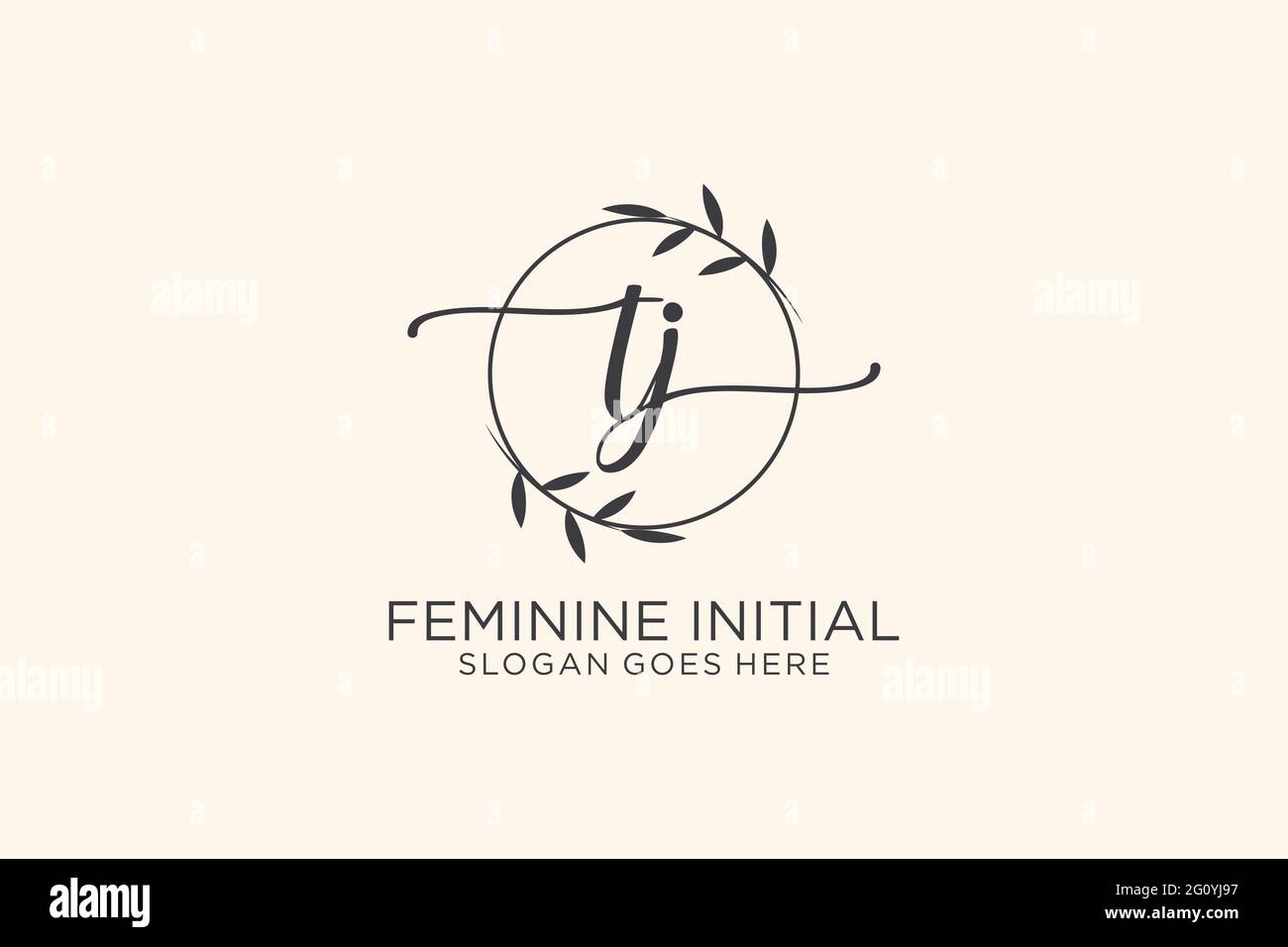 TJ beauty monogram and elegant logo design handwriting logo of initial ...