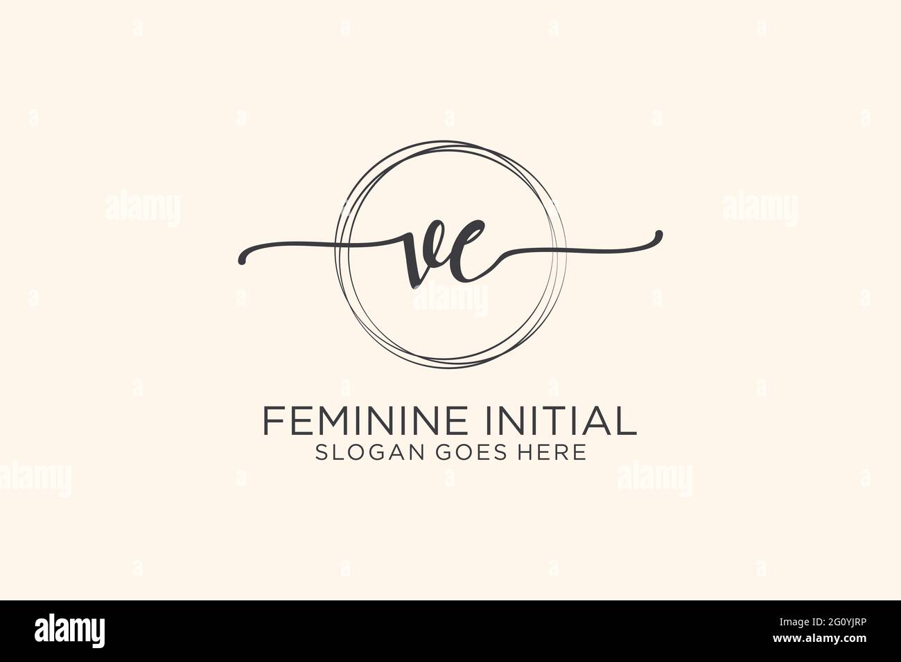 VE beauty monogram and elegant logo design handwriting logo of initial ...