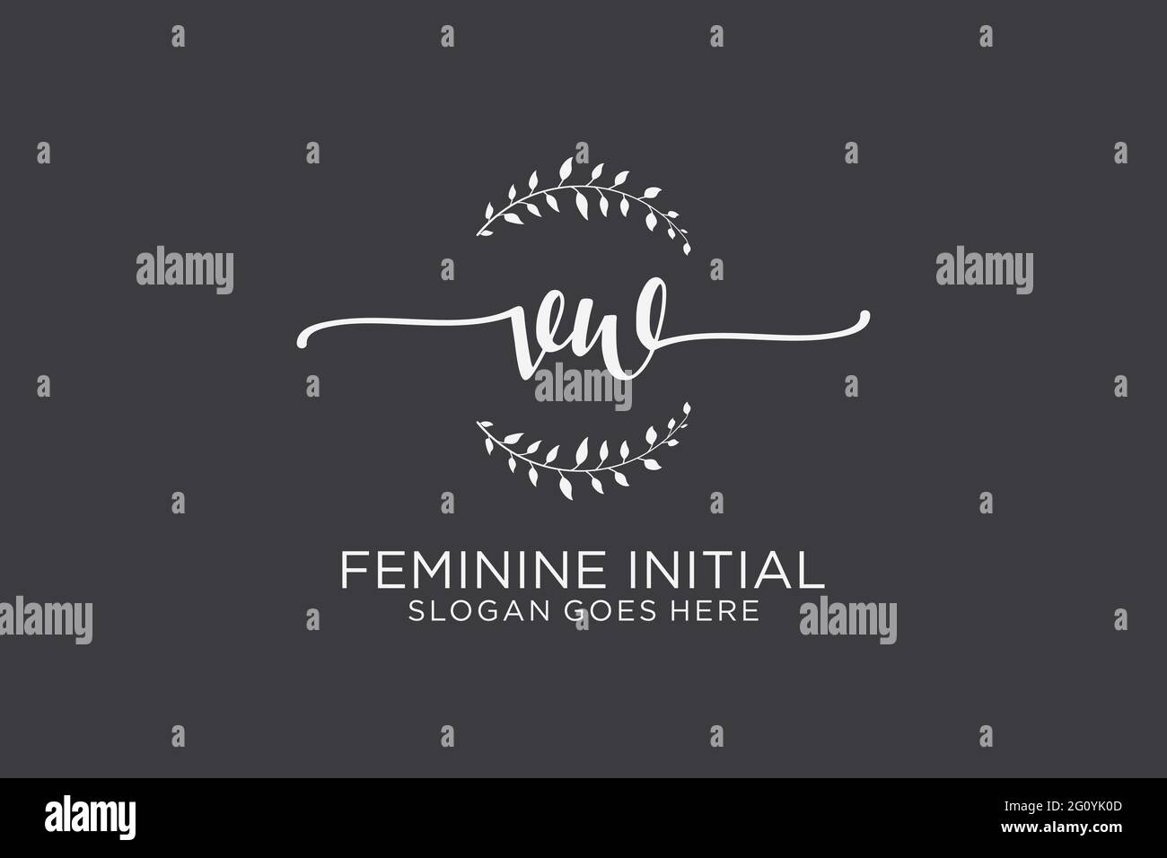 VW beauty monogram and elegant logo design handwriting logo of initial ...