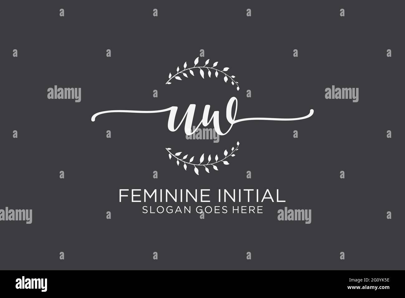 UW beauty monogram and elegant logo design handwriting logo of initial ...