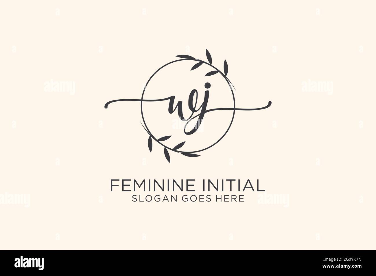 WJ beauty monogram and elegant logo design handwriting logo of initial ...