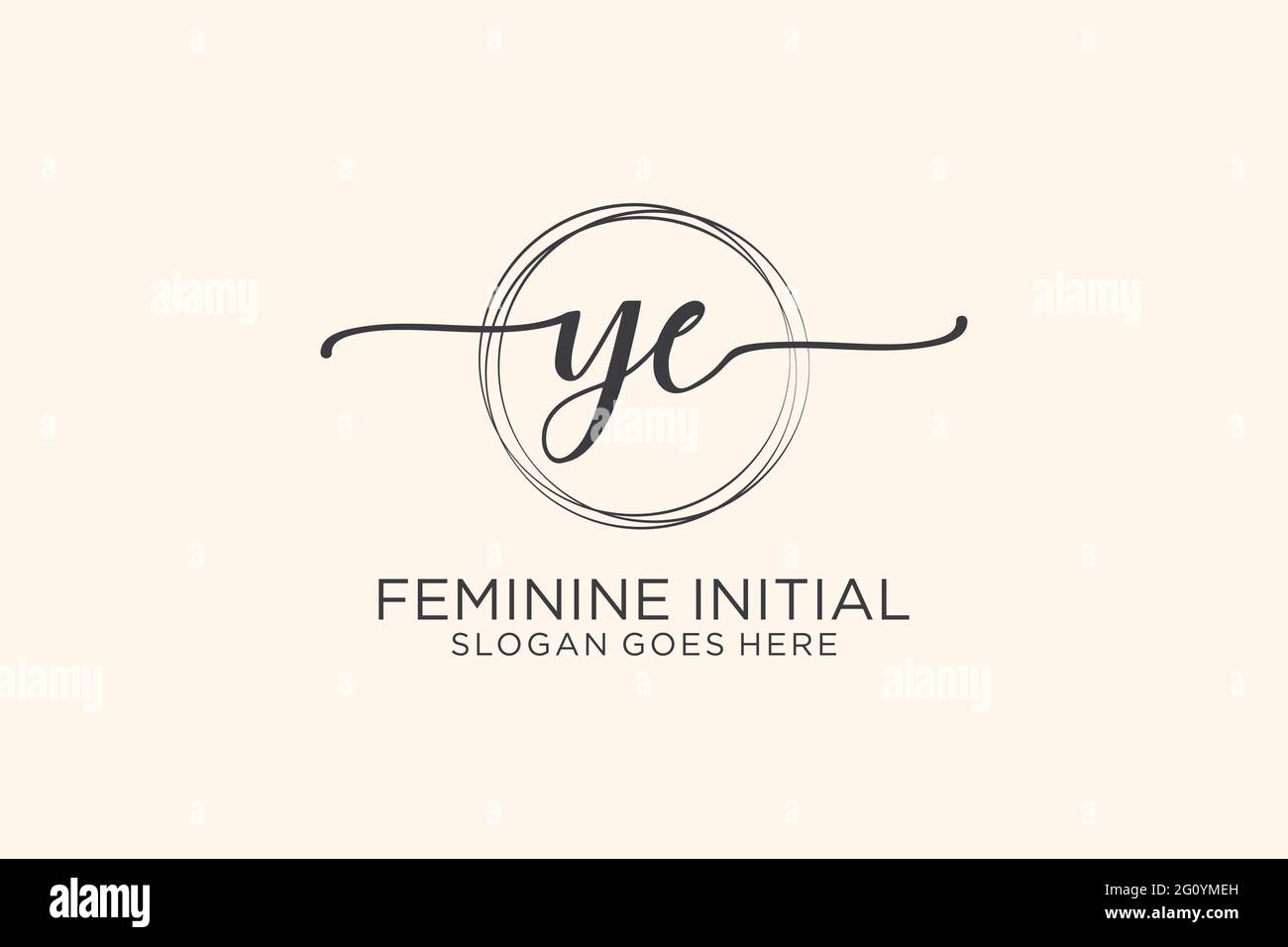 YE beauty monogram and elegant logo design handwriting logo of initial ...