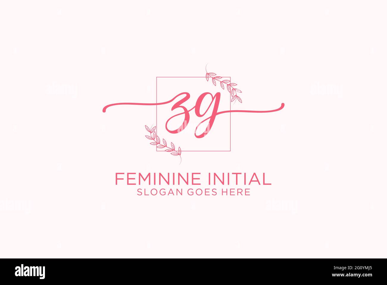 ZG beauty monogram and elegant logo design handwriting logo of initial ...