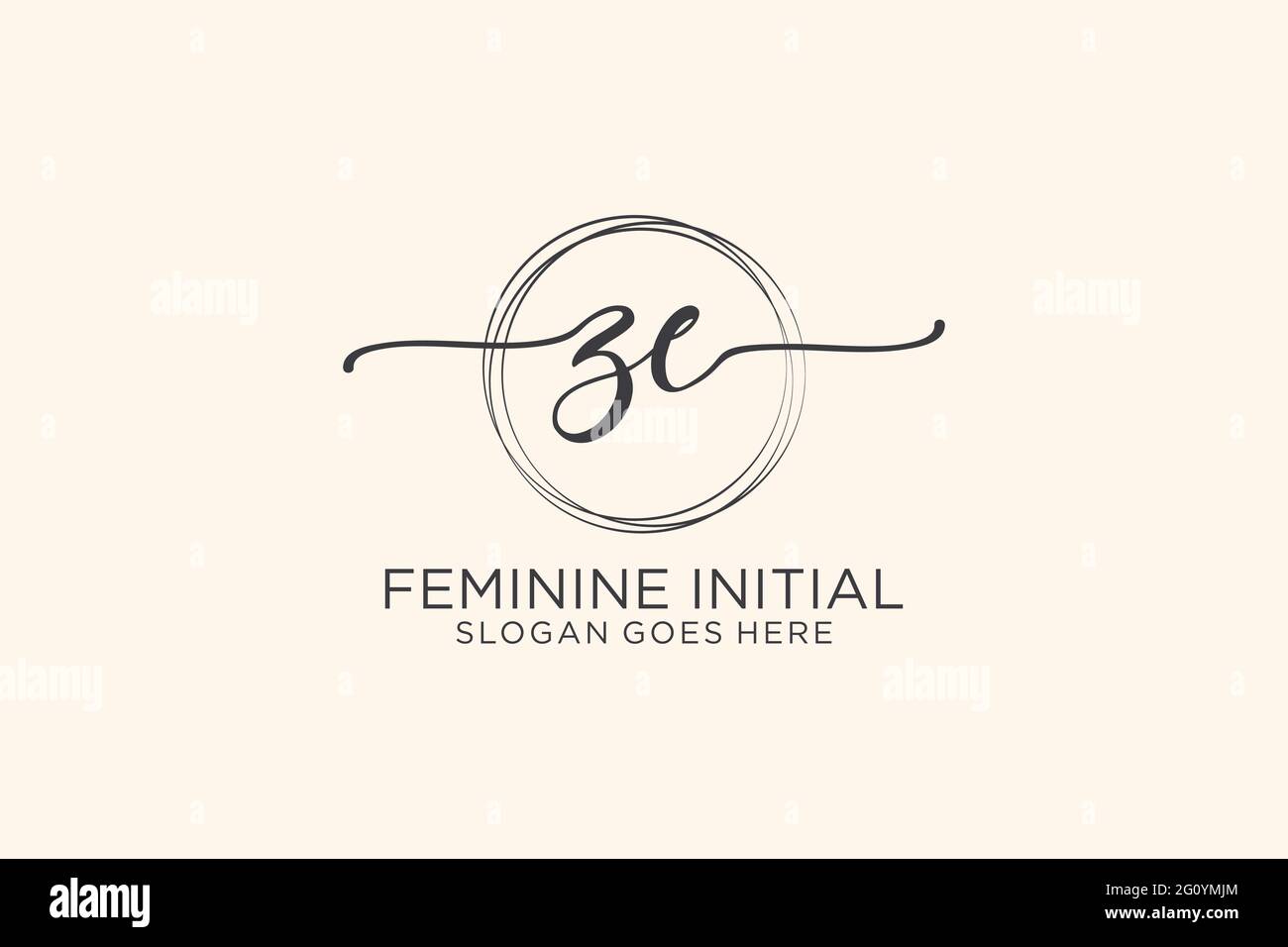 ZE beauty monogram and elegant logo design handwriting logo of initial ...
