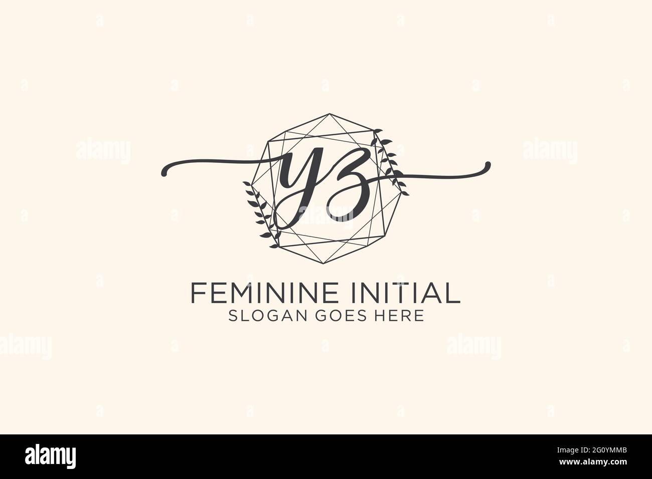 YZ beauty monogram and elegant logo design handwriting logo of initial ...