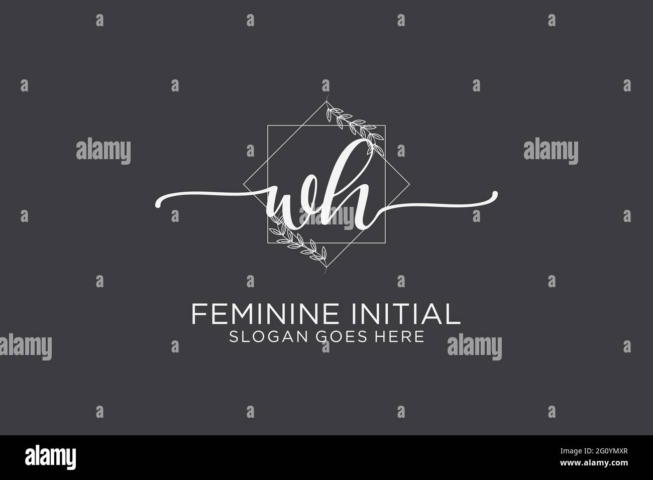 WH beauty monogram and elegant logo design handwriting logo of initial ...
