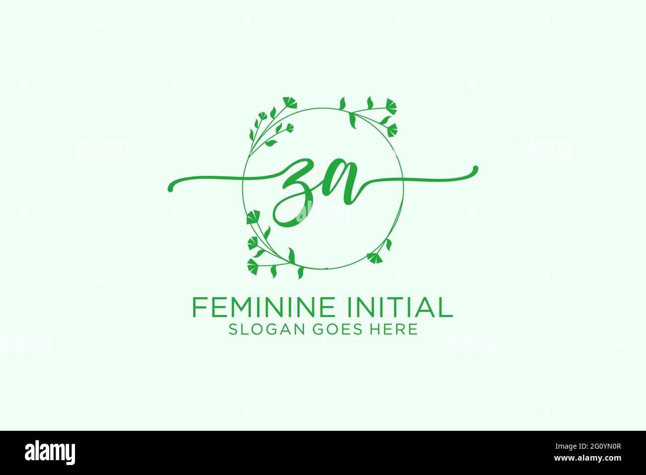 ZA beauty monogram and elegant logo design handwriting logo of initial ...
