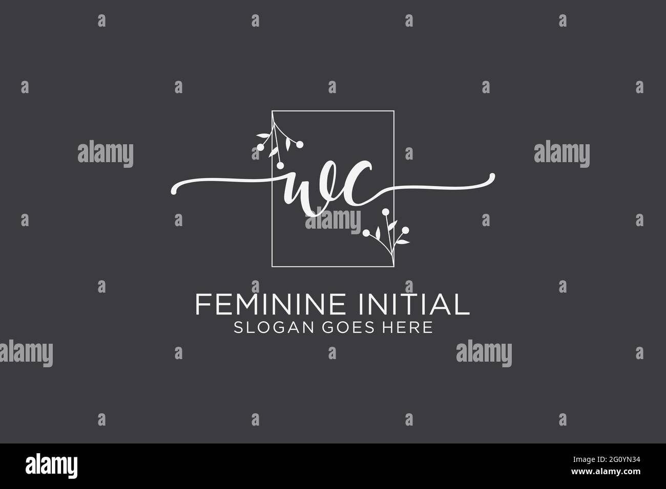 WC beauty monogram and elegant logo design handwriting logo of initial ...