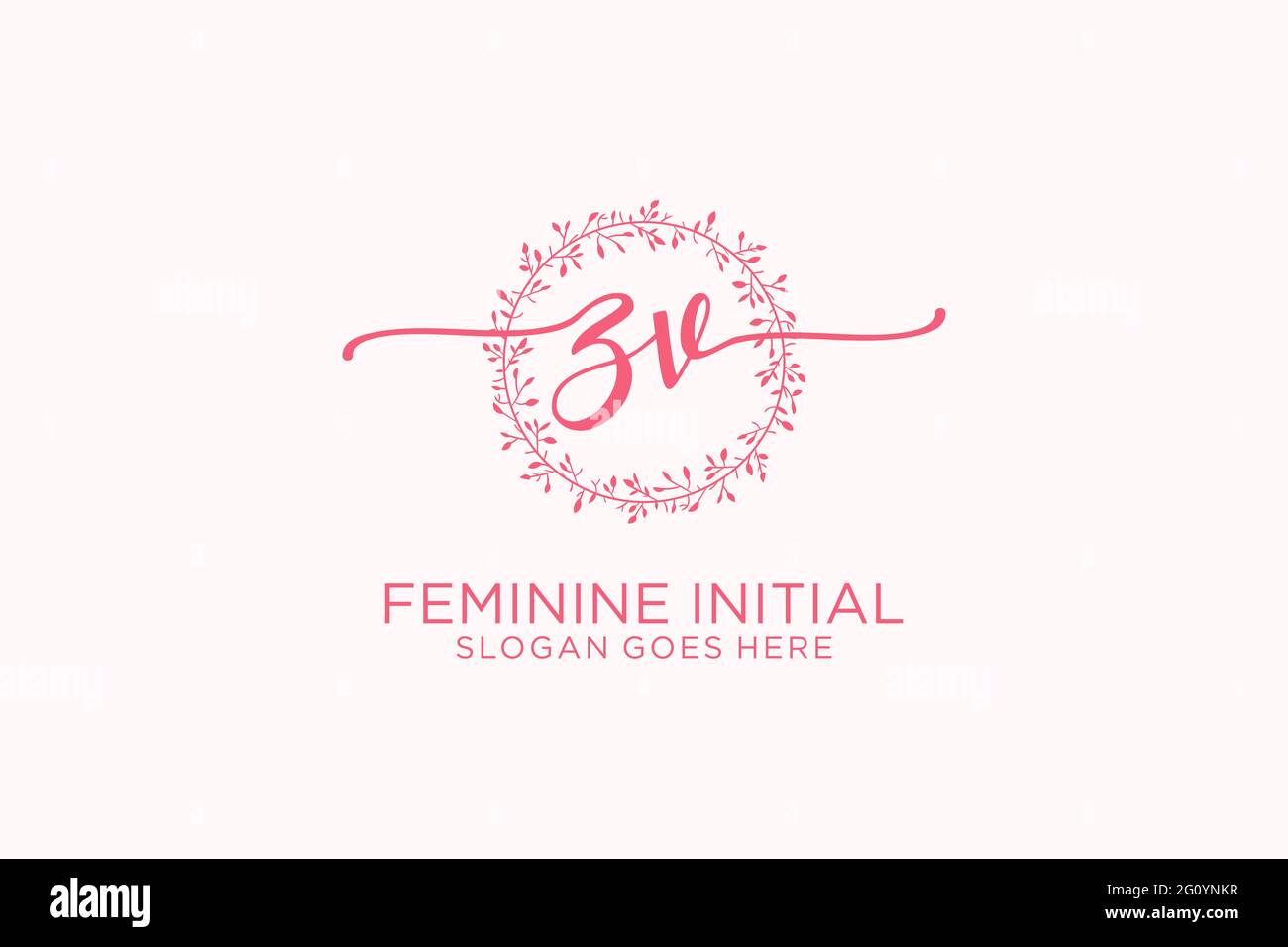 ZV beauty monogram and elegant logo design handwriting logo of initial ...