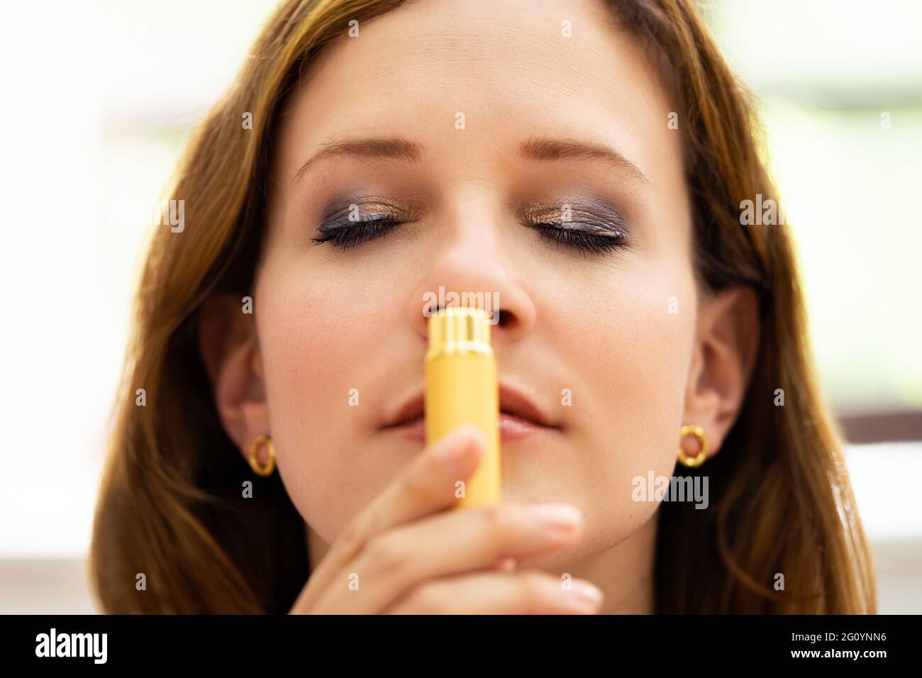 Aromatherapy Oil Nose Smell. Nature Aroma Therapy Stock Photo