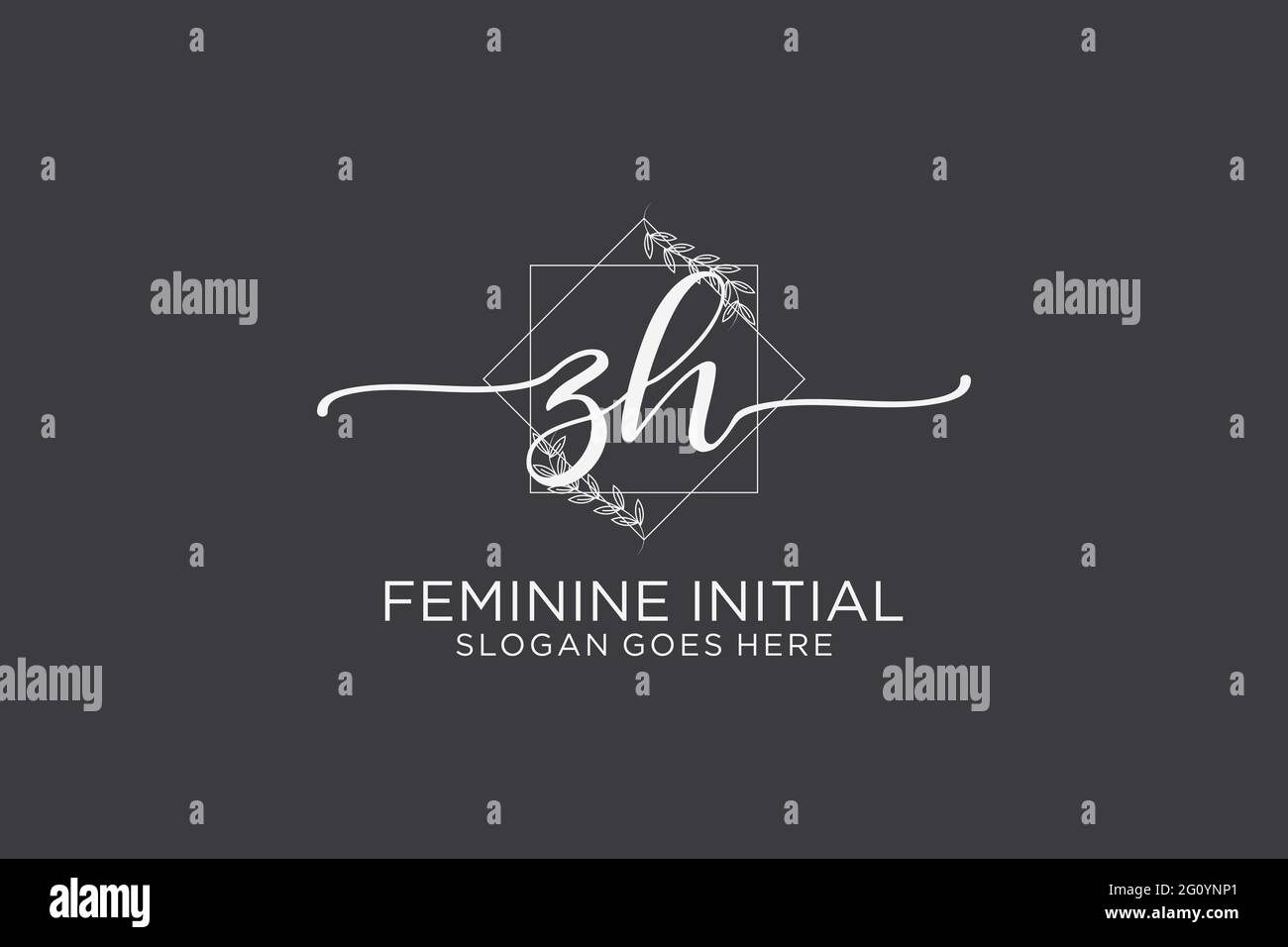 ZH beauty monogram and elegant logo design handwriting logo of initial ...