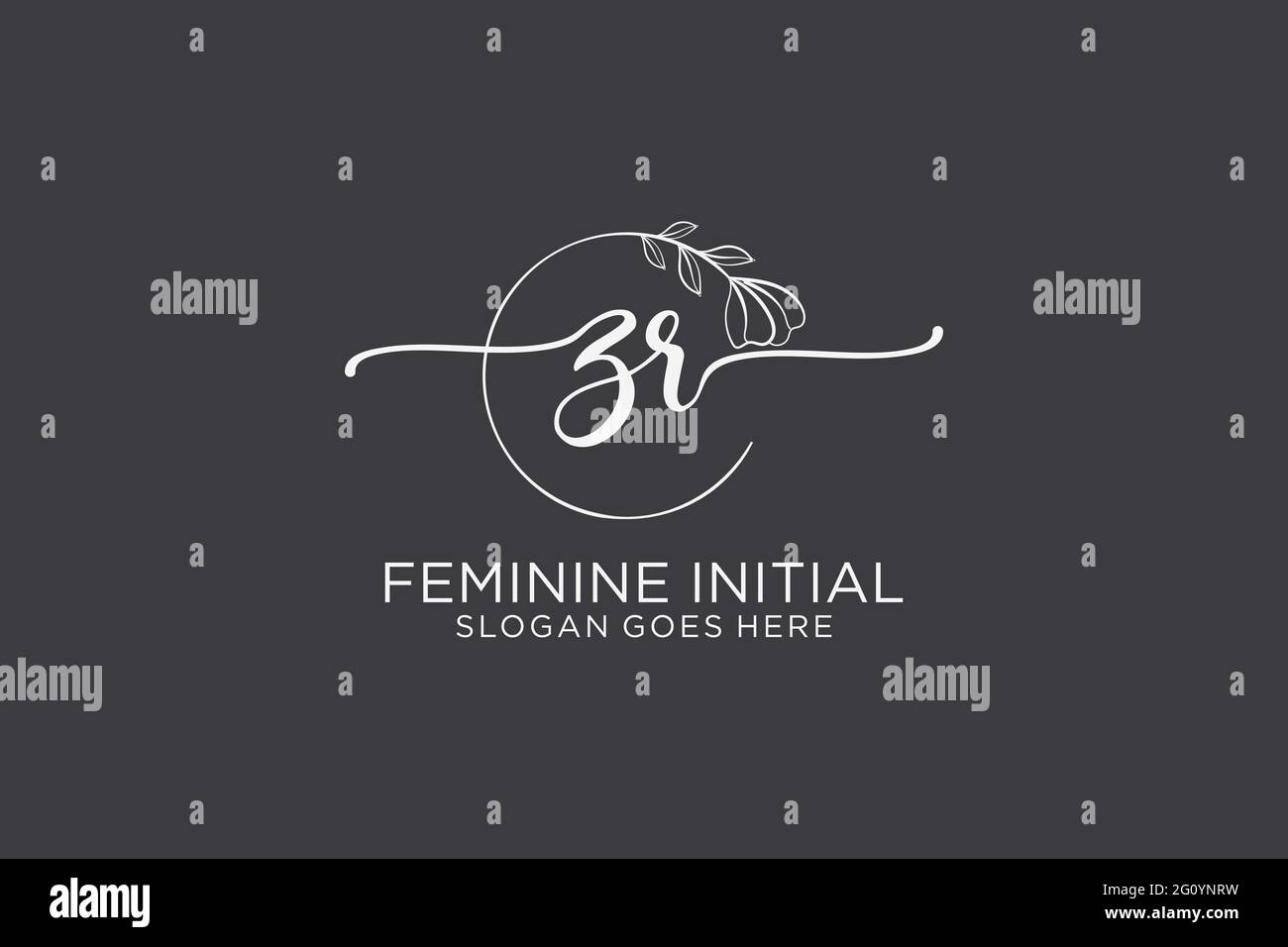 ZR beauty monogram and elegant logo design handwriting logo of initial ...
